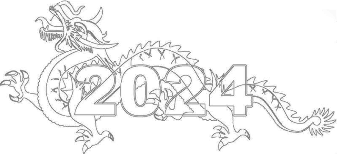дракон с 2024 на окно