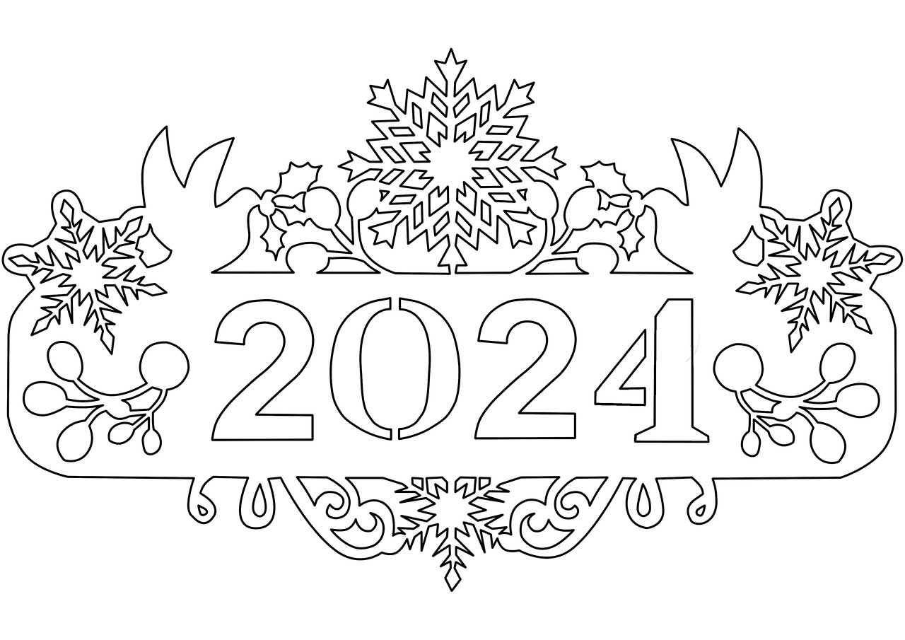 2024 трафарет на окна вырезалки вытыканки из бумаги